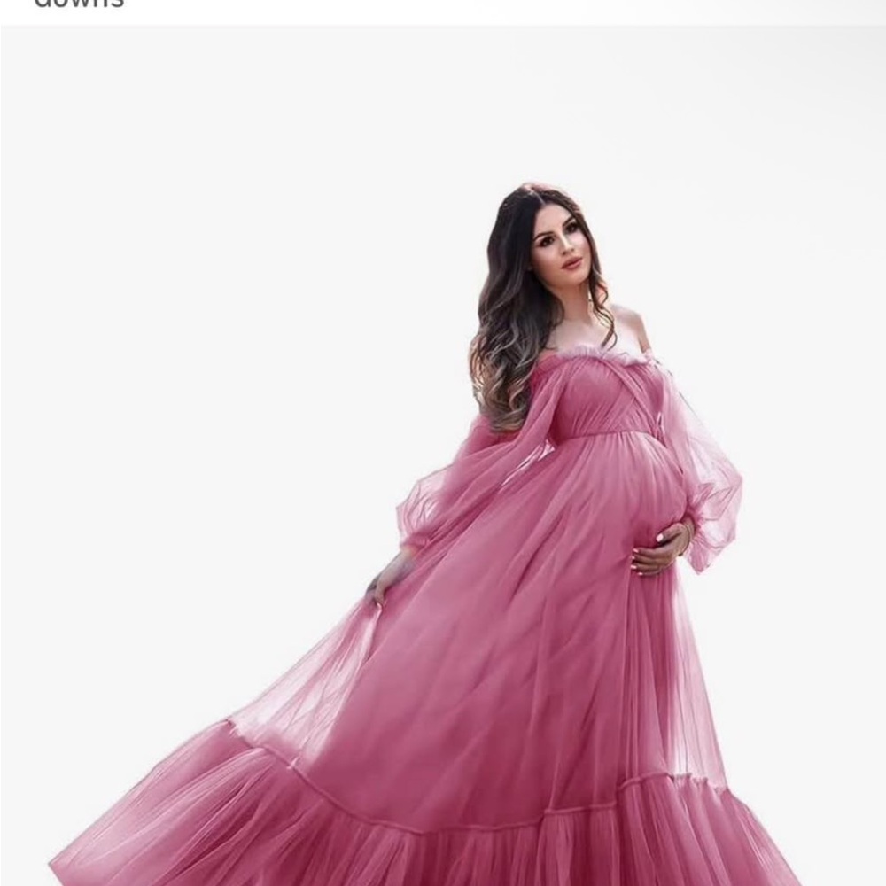 Elegant Pink Maternity Dress